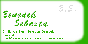 benedek sebesta business card